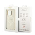 Guess nakładka do iPhone 15 Pro Max 6.7" GUHMP15XPSAHMCB złoty hardcase Saffiano MagSafe
