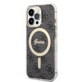 Guess zestaw nakładka + ładowarka do iPhone 13 Pro 6,1" GUBPP13LH4EACSK czarny hard case 4G Print MagSafe