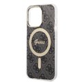 Guess zestaw nakładka + ładowarka do iPhone 13 Pro 6,1" GUBPP13LH4EACSK czarny hard case 4G Print MagSafe
