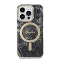 Guess zestaw nakładka + ładowarka do iPhone 14 Pro 6,1" GUBPP14LHMEACSK czarny hard case Marble MagSafe