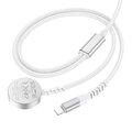 HOCO adowarka indukcyjna 2w1 Typ C do Apple Watch + kabel adowania Lightning PD QC 3A CW54 1,2 m biaa