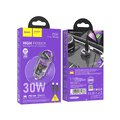 HOCO adowarka samochodowa USB A + Typ C + kabel Typ C do Lightning PD QC3.0 3A 30W Z53A fioletowa