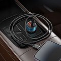 HOCO adowarka samochodowa USB A + Typ C z wywietlaczem + kabel Typ C do Lightning PD QC3.0 3A 48W Z50 niebieska