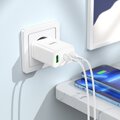 HOCO adowarka sieciowa 2 x Typ C + USB A + kabel Typ C do Lightning PD QC3.0 3A 35W N33 biaa