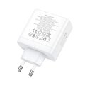 HOCO adowarka sieciowa 2 x Typ C + USB A QC PD 65W GaN N30 biaa