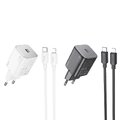 HOCO adowarka sieciowa Typ C + kabel Typ C do Lightning QC PD 20W N40 biaa