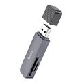 HOCO czytnik kart pamici 2w1 USB A 2.0 HB45 szary