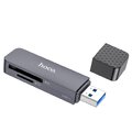 HOCO czytnik kart pamici 2w1 USB A 3.0 HB45 szary
