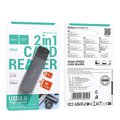 HOCO czytnik kart pamici 2w1 USB A 3.0 HB45 szary