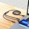 HOCO kabel 3w1 USB A do Lightning / Micro USB / Typ C 2A X76 1 m czarny