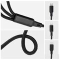 Kabel 3w1 Typ C do Lightning / Typ C / Micro USB 2,4A C171 1,2 m czarny