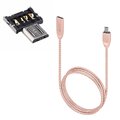 Kabel Beeyo Zinc Micro USB różowo-złoty + Nano Adapter OTG microUSB Skystars