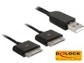 Kabel DELOCK 2w1 2x Apple iPhone 30pin do iPhone / iPod / iPad czarny