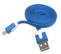Kabel micro USB płaski 1M - niebieski