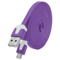 Kabel micro USB płaski 2M - fioletowy