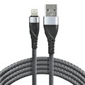 Kabel pleciony USB - Lightning / iPhone everActive CBB-1IG - szybkie ładowanie - 1m szary
