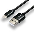 Kabel pleciony USB - Lightning everActive CBB-2IB - szybkie ładowanie - 2m czarny
