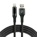Kabel przewód pleciony USB - Lightning LCD everActive CBB-1IBL 100cm z obsługą szybkiego ładowania do 2,4A czarny