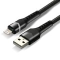Kabel przewód pleciony USB - Lightning RGB LED everActive CBB-1IBR 100cm z obsługą szybkiego ładowania do 2,4A czarny