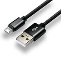Kabel pleciony USB - micro USB everActive CBB-2MB - szybkie ładowanie - 2m czarny