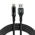 Kabel przewód pleciony USB - USB-C / Typ-C LCD everActive CBB-2CBL 200cm z obsługą szybkiego ładowania do 3A czarny