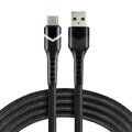 Kabel przewód pleciony USB - USB-C / Typ-C RGB LED everActive CBB-1CBR 100cm z obsługą szybkiego ładowania do 3A czarny
