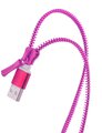 Kabel USB Forever zipper 2w1 2x microUSB różowy