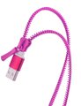Kabel USB Forever zipper 2w1 microUSB + Apple Lighting 8pin różowy