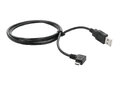 Kabel USB - microUSB czarny Movano kątowy