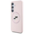 KARL LAGERFELD futerał do SAMSUNG S25 KLHMS25SSKCHTCP (Magnetic Silicone Double Heads) różowy