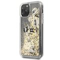Karl Lagerfeld iPhone 11 Pro KLHCN58ROGO czarno-złoty hard case Glitter Floating