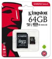 Kingston Canvas Select microSDXC 64GB class 10 UHS-I U1 - 80MB/s + adapter SD
