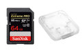 Karta pamięci SanDisk SDXC 64GB Extreme PRO UHS-I + opakowanie na SD i MicroSD