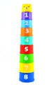 Kubeczki edukacyjne kolorowe z literkami i cyferkami 