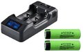 Ładowarka do akumulatorów cylindrycznych Xtar VP2 +  2x akumulator 18650 3400mah Panasonic NCR-18650B
