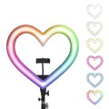 Lampa LED Ring / Heart Stream RGB pierścieniowa 10 cali FULL COLOR z uchwytem na telefon + statyw JM26-10