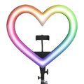 Lampa LED Ring / Heart Stream RGB pierścieniowa 12 cali FULL COLOR z uchwytem na telefon + statyw JM33-13