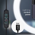 Lampa LED Ring Stream RGB pierścieniowa 13 cali z uchwytem na telefon + statyw