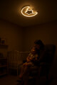 Lampa LED sufitowa plafon do pokoju dziecięcego ściemniana LUMELA + pilot księżyc biała