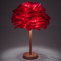 Lampka nocna z pirkiem Art Deco czerwona CBDPH