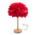 Lampka nocna z pirkiem Art Deco czerwona CBDPH