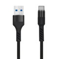 Maxlife kabel MXUC-01 USB - USB-C 1,0 m 2A czarny nylonowy