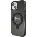 Oryginalne Etui GUESS Hardcase GUHMP15SHRSGSK do iPhone 15 (Magsafe / Glitter Script Logo / Ring stand / czarny)