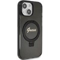 Oryginalne Etui GUESS Hardcase GUHMP15SHRSGSK do iPhone 15 (Magsafe / Glitter Script Logo / Ring stand / czarny)