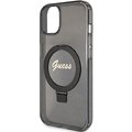 Oryginalne Etui GUESS Hardcase GUHMP15SHRSGSK do iPhone 15 (Magsafe / Glitter Script Logo / Ring stand / czarny)