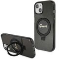 Oryginalne Etui GUESS Hardcase GUHMP15SHRSGSK do iPhone 15 (Magsafe / Glitter Script Logo / Ring stand / czarny)