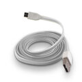 Płaski kabel silikonowy micro USB Forever biały