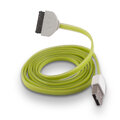 Płaski kabel silikonowy USB do Apple iPhone 3 / 4 zielony