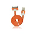 Płaski kabel USB do iPhone 3 / 4 30pin 1m pomarańczowy