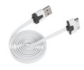 Płaski kabel USB do iPhone 3 / 4 30pin 1m biały